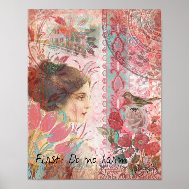 Honinjuvret sötkollage - Först får du ingen skada Poster (Framsidan)