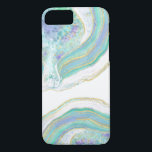 Honinkpastel Agate Mönster<br><div class="desc">Ett vackert feminin pastellagat mönster i skuggor av aqua,  lila,  blått och guld över en vit bakgrund gör att du får en snyggt att se på din mobila. Det här fodral är tillgängligt för att passa en mängd olika telefonfotomodeller.</div>