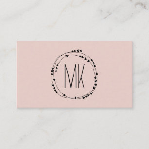 Honinmonogram Söt Utandning Girlig Rosa Visitkort