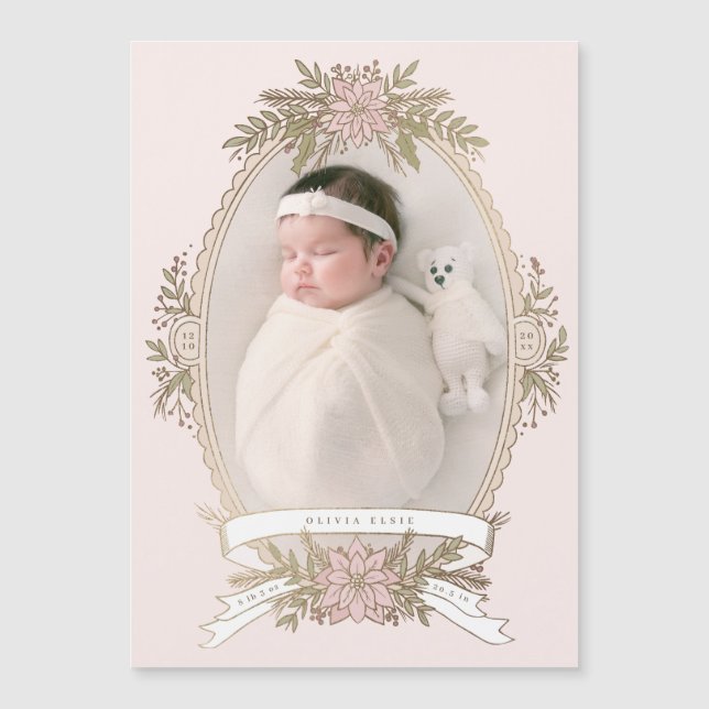 Honinoval ram-ribbon och helgdag greeneri (Framsida)