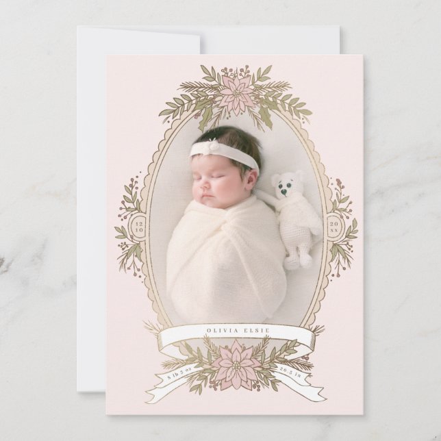 Honinoval ram-ribbon och helgdag greeneri (Framsida)