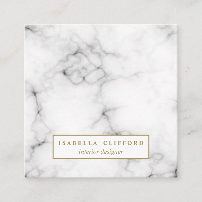 Honinvit marmor | logotyp av professionell fyrkantigt visitkort (Framsida)