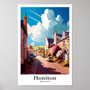 Honiton England Art Vintage resor Porträtt Poster