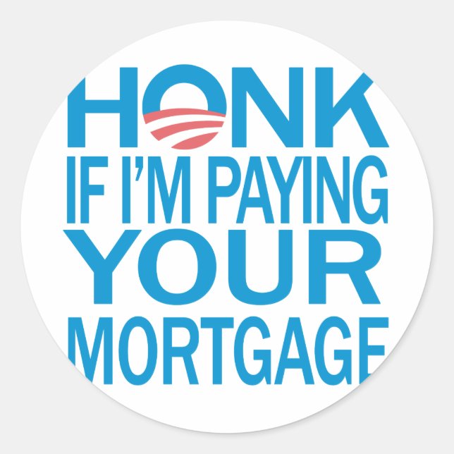 Honk AntiObama Sticker Runt Klistermärke (Framsida)