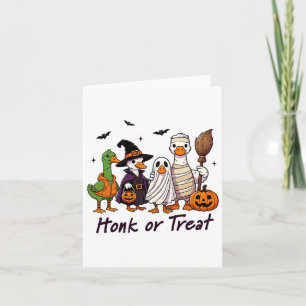 Honk eller Behandla Goose Halloween Costume Roligt Kort