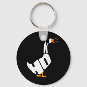 Honk Goose Distress Typography Nyckelring