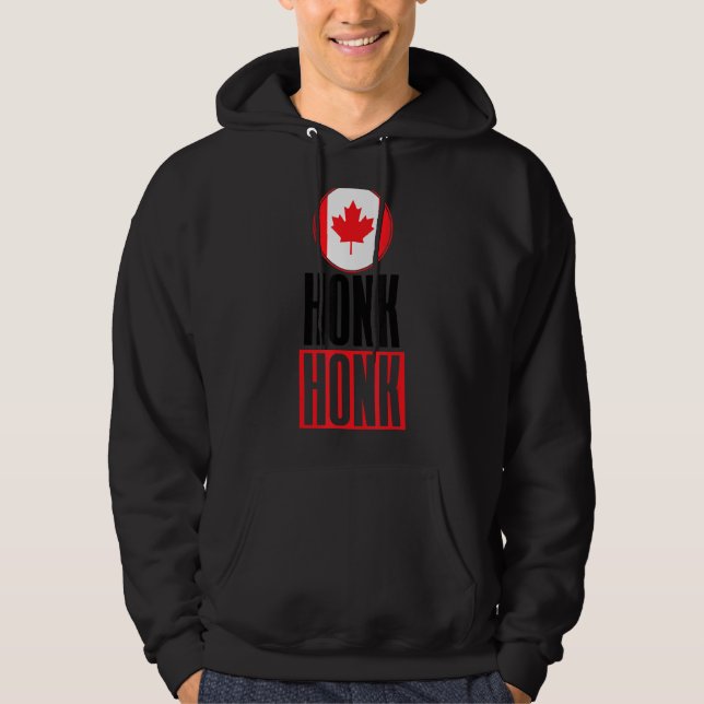 Honk Honk Canadian Truckers Rule Canada Funny Vint Hoodie (Framsida)