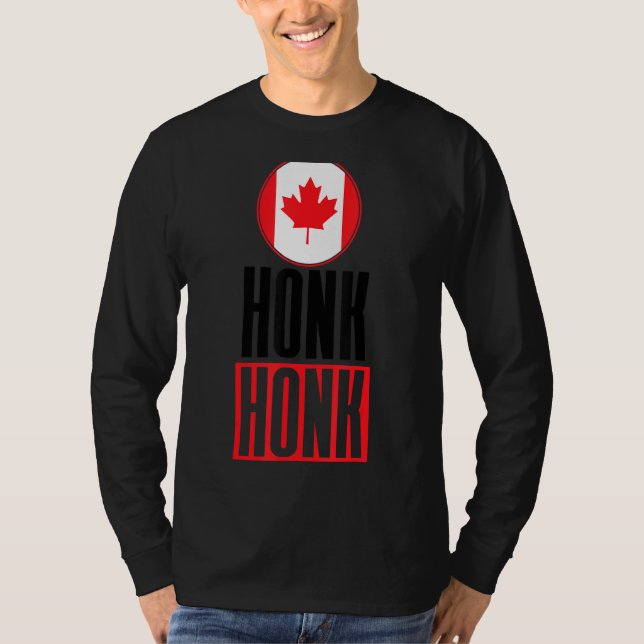 Honk Honk Canadian Truckers Rule Canada Funny Vint T Shirt (Framsida)