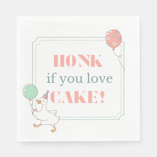 Honk if you love cake dessert napkin pappersservett (Framsidan)