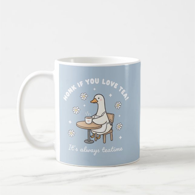 Honk If You Love Tea Cute Goose Mug Kaffemugg (Vänster)
