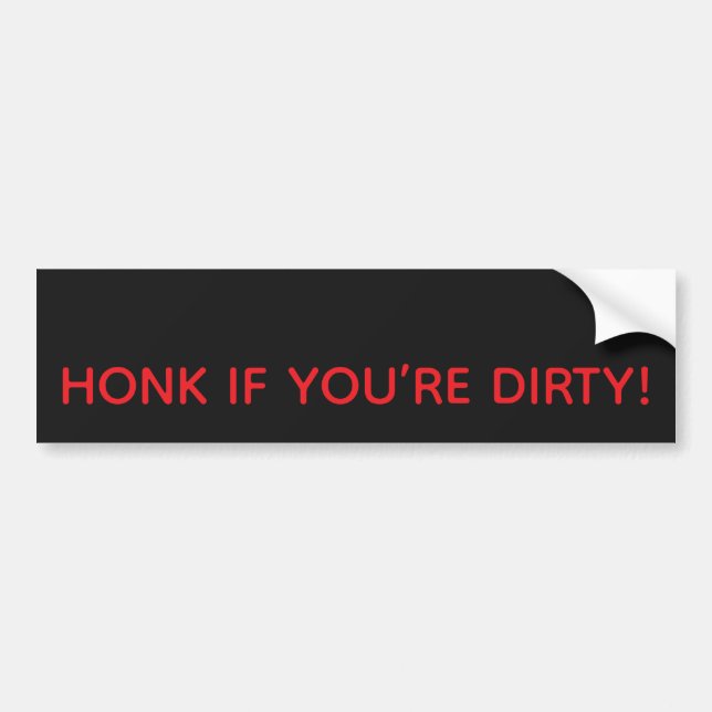 HONK IF YOU’RE DIRTY! BUMPER STICKER BILDEKAL (Framsidan)