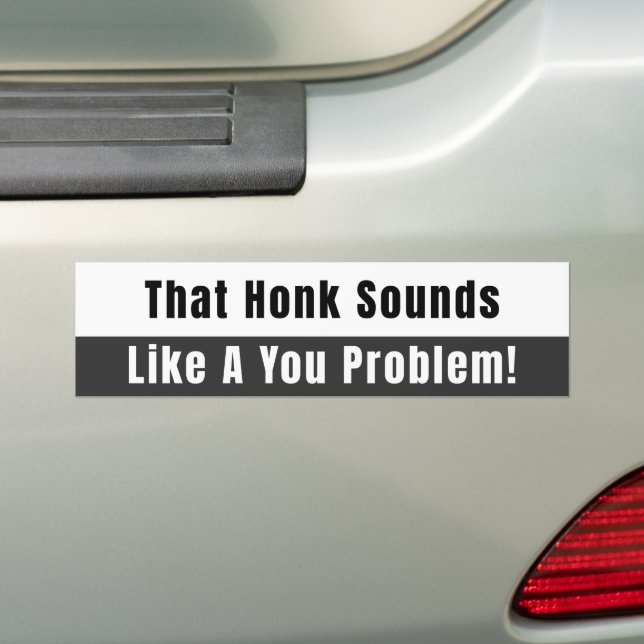Honk Ljud som ett problem med svart och vitt Bildekal (På Bil)
