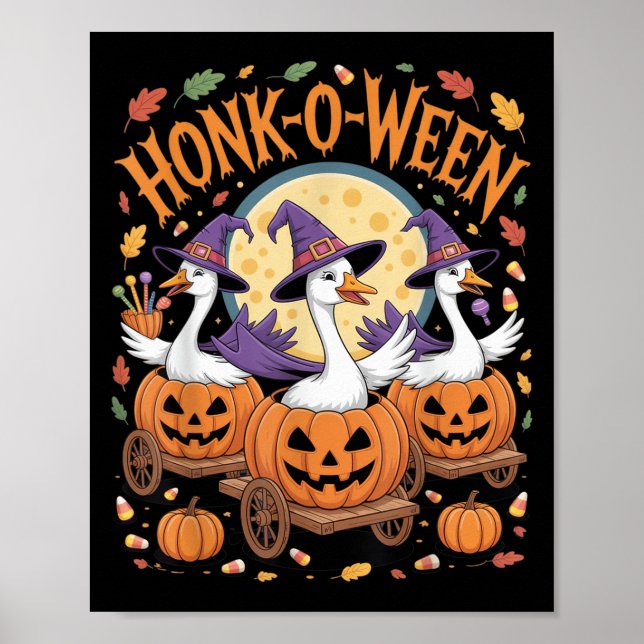 Honk-o-ween Funny Geese Halloween Costume for Part Poster (Framsidan)