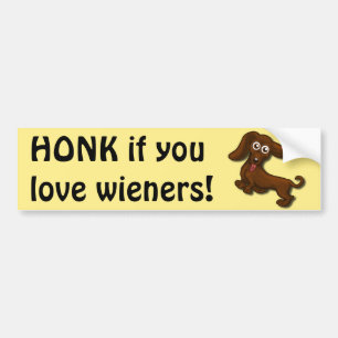 HONK om du älskar korvar, rolig dachshund Bildekal