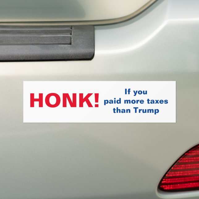 Honk om du betalat mer skatter än Trump Bildekal (På Bil)