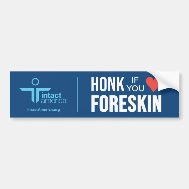 Honk Om du Kärlek Foreskin - Blue Bildekal (Framsidan)