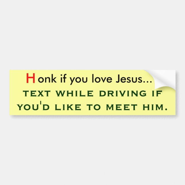 Honk om du kärlek jesus bildekal (Framsidan)
