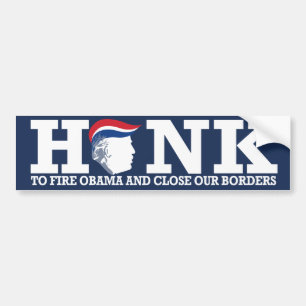 Honk to fire Obama - White Trumplican Design -.p Bildekal