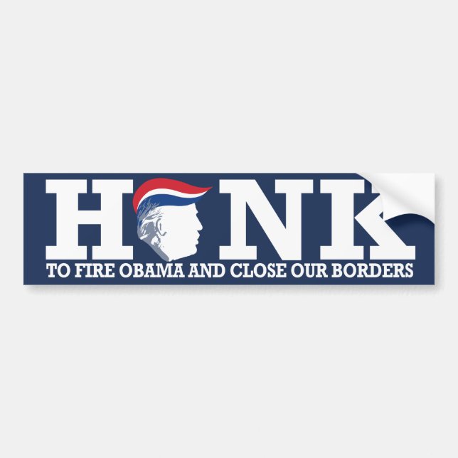 Honk to fire Obama - White Trumplican Design -.p Bildekal (Framsidan)