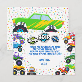 Honk tuta vroom monstertruck barnkalas  tack kort
