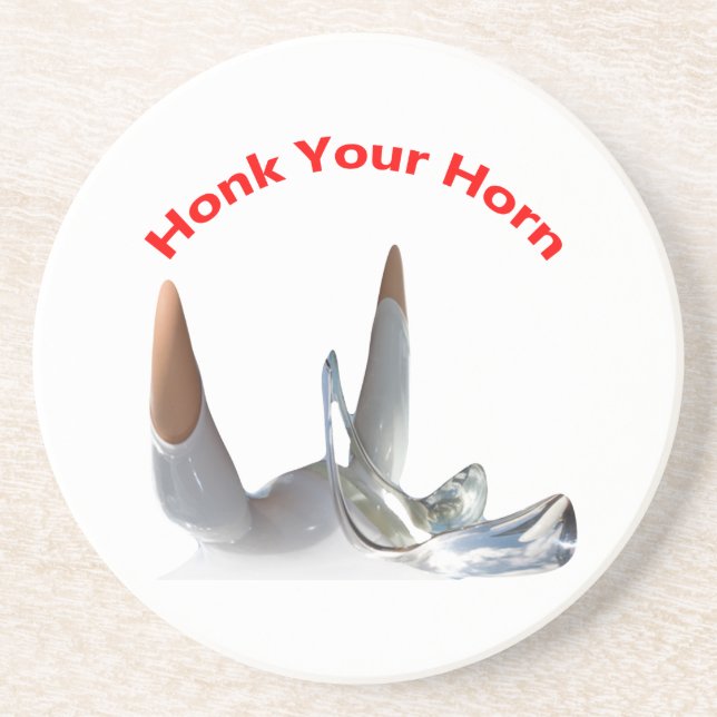 Honk Your Horn-coasters Underlägg Sandsten (Framsidan)