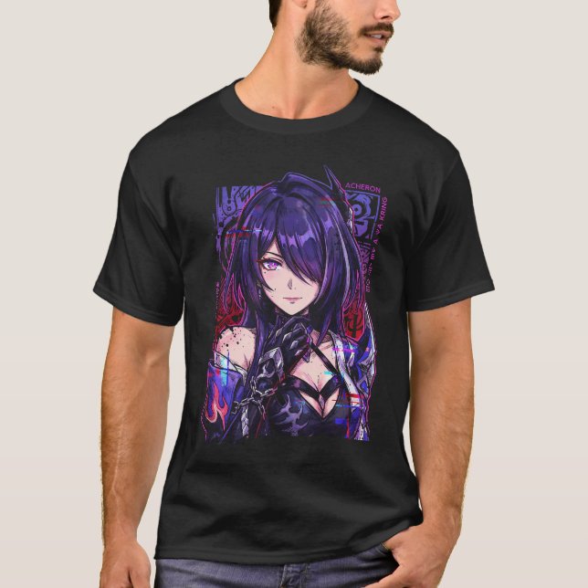 Honkai Star Rail Acheron Nihility Emanator Crimson T Shirt (Framsida)