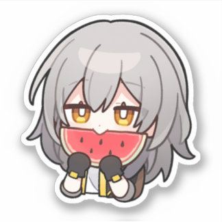 Honkai Star Rail Chibi Stelle Watermelon Sticker Klistermärken