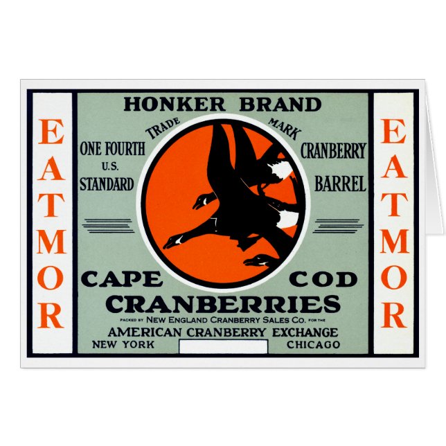Honkeren 1900 brännmärker Cranberries Hälsningskort (Framsidan Horizontal)