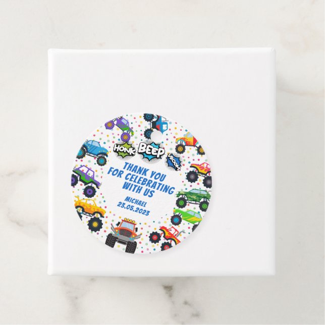 Honkpip-odjuret lastbilar pojke tack. gåvor etiketter (På plats)