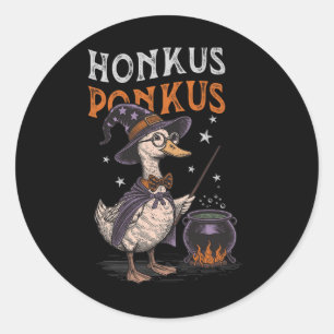 Honkus Ponkus Funny Halloween Witch Goose Anka Lov Runt Klistermärke