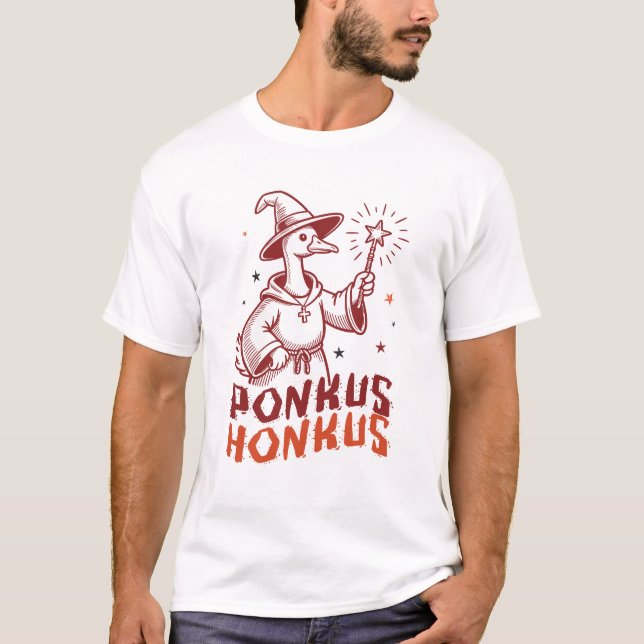 Honkus Ponkus - Gås Halloween Magi T Shirt (Framsida)