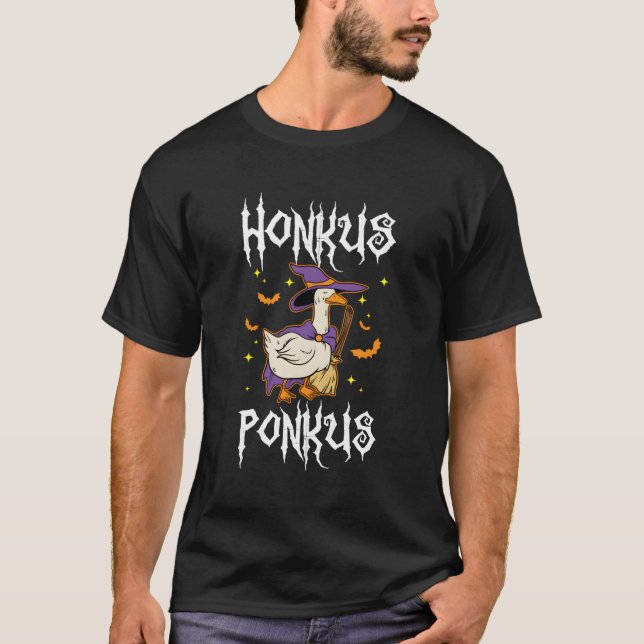 Honkus Ponkus Goose Halloween T Shirt (Framsida)