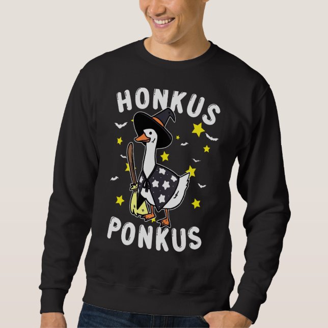 Honkus Ponkus Goose Meme Halloween Costume Witch H Lång Ärmad Tröja (Framsida)