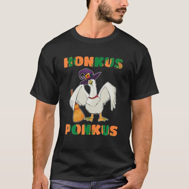 Honkus Ponkus Halloween Witch Anka Cute Goose Cost T Shirt (Framsida)