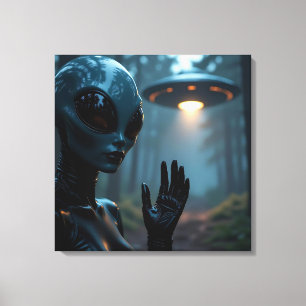 Honlig Alien Extraterrestrial and UFO Canvastryck