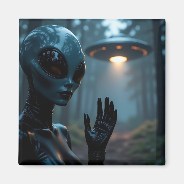 Honlig Alien Extraterrestrial and UFO Magnet (Framsidan)