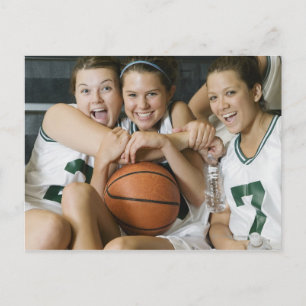 Honlig basketboll leende, porträtt vykort