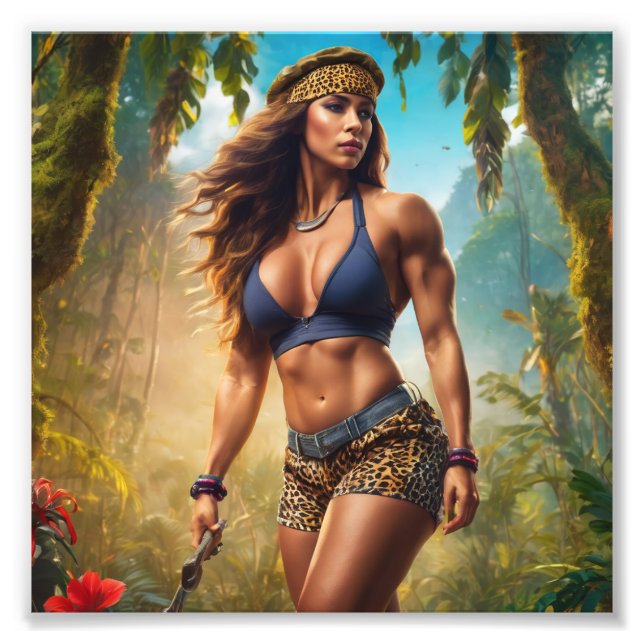 Honlig Bodybuilding der Showcase Power in Leopard  Fototryck (Framsidan)