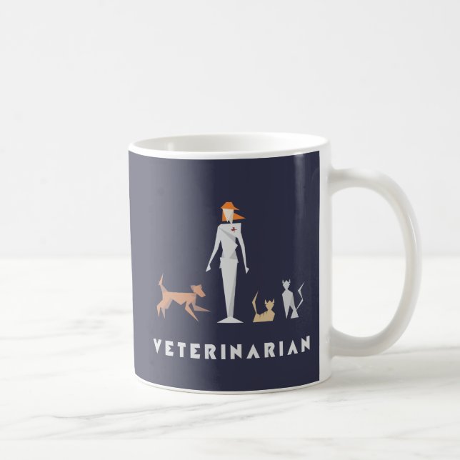 Honlig geometrisk veterinär kaffemugg (Höger)
