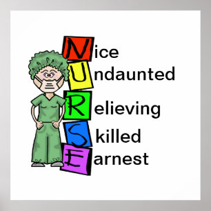 Honlig kirurgisk NURSE Acronymn Poster Anpassa!
