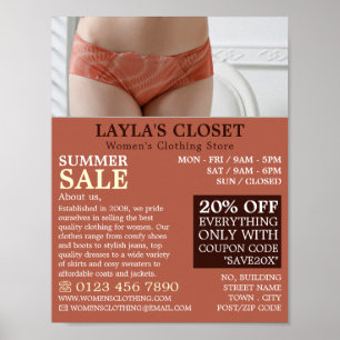 Honlig Lingerie, Kläderbutiksreklam för kvinnor Poster