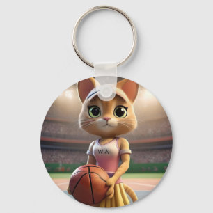 Honlig Netball-katt. Nyckelring