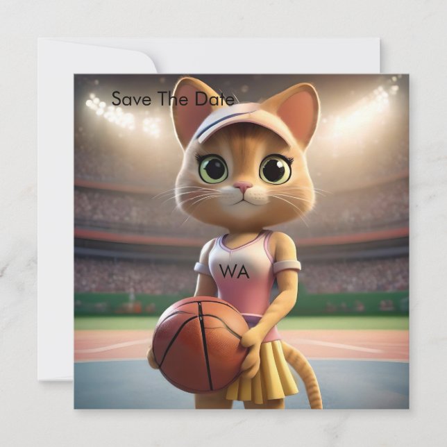 Honlig Netball-katt. Spara Datumet (Framsida)
