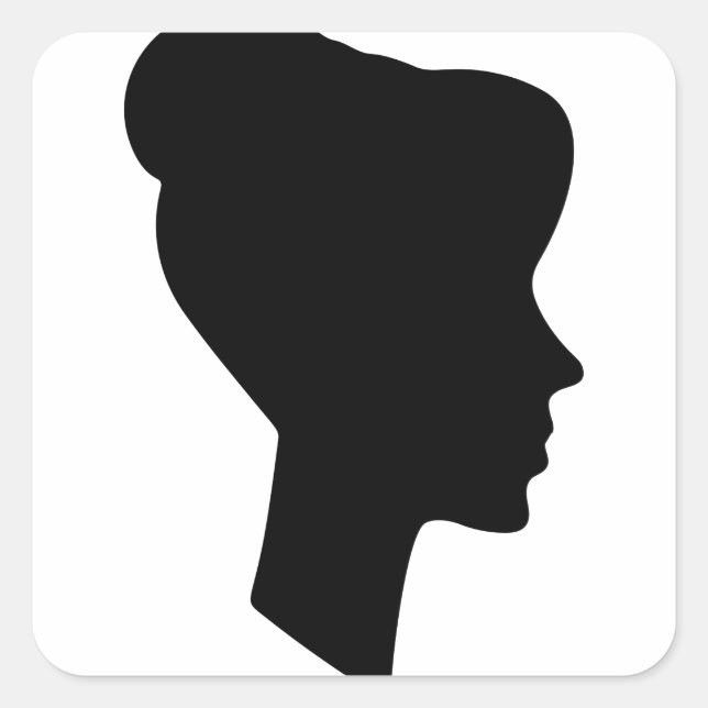 Honlig profil Silhouette Fyrkantigt Klistermärke (Framsida)