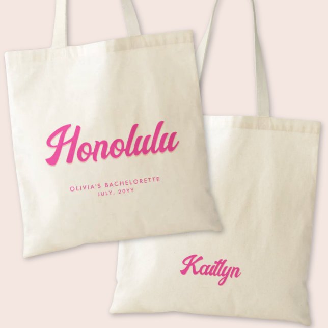 Honolulu Bachelorette Party Personlig Tote Bag Tygkasse (Honolulu Bachelorette Party Tote Bag)