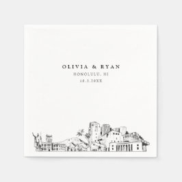 Honolulu Bröllop minimalist Papper Pappersservett
