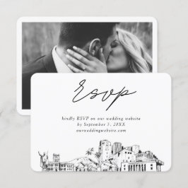 Honolulu Bröllop minimalistisk OSA av sketch Tilläggskort