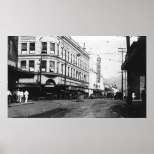 Honolulu den Hawaii staden beskådar av fortgatan Poster