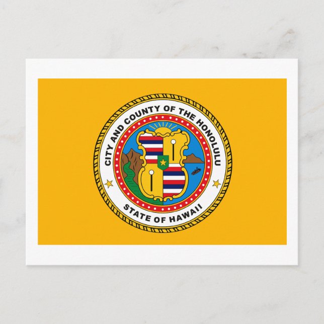 Honolulu Flagga Postcard Vykort (Framsida)