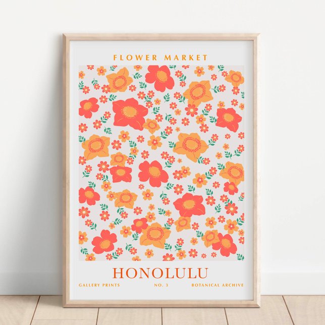 Honolulu Flower Market Botanical Poster (Skapare uppladdad)